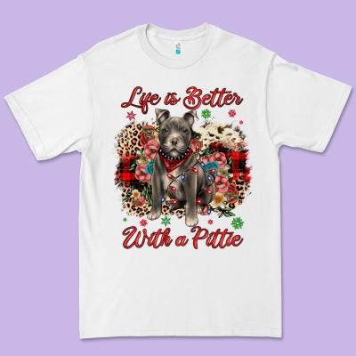 Christmas Life Is Better With A Pittie Premium Tee Designed By Jahusdesignshop