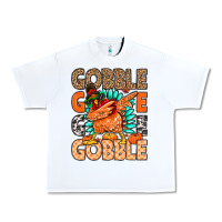 White Gobble Gobble Gobble Urban Heavy Tee - MaliasSmallBusiness