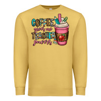 Antique Gold coffee gives me teacher powers Premium Sweatshirt - OliviaCreatesArt