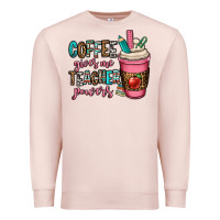 Pale Pink coffee gives me teacher powers Premium Sweatshirt - OliviaCreatesArt