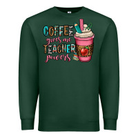 Sports Green coffee gives me teacher powers Premium Sweatshirt - OliviaCreatesArt