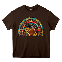 Chocolate Brown football rainbow Heavy Core Tee - Artiststas