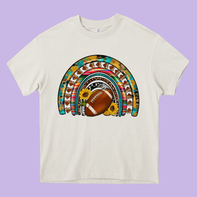 Football Rainbow Heavy Core Tee Designed By Artiststas