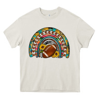 Cream football rainbow Heavy Core Tee - Artiststas