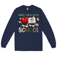 Navy happy 100 days of school Long Sleeve Tee - Artiststas
