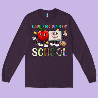 Happy 100 Days Of School Long Sleeve Tee Designed By Artiststas