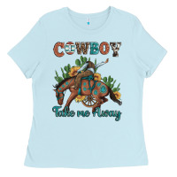 Baby Blue cowboy take me away rodeo Ladies Tee - Artiststas