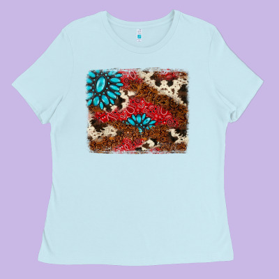 Gemstone Cowhide Background Ladies Tee Designed By Adodesignshop