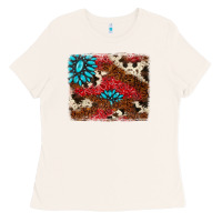 Bone gemstone cowhide background Ladies Tee - AdoDesignShop