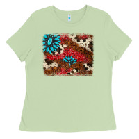 Matcha gemstone cowhide background Ladies Tee - AdoDesignShop