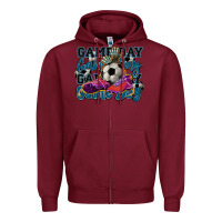 Burgundy Game day soccer Zipper Hoodie - HowdyJamesFarm