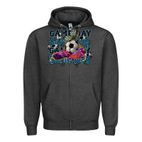 Charcoal Heather Game day soccer Zipper Hoodie - HowdyJamesFarm