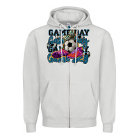Dove Grey Game day soccer Zipper Hoodie - HowdyJamesFarm