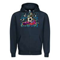 Navy Game day soccer Zipper Hoodie - HowdyJamesFarm