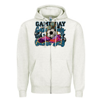 Oatmeal Heather Game day soccer Zipper Hoodie - HowdyJamesFarm