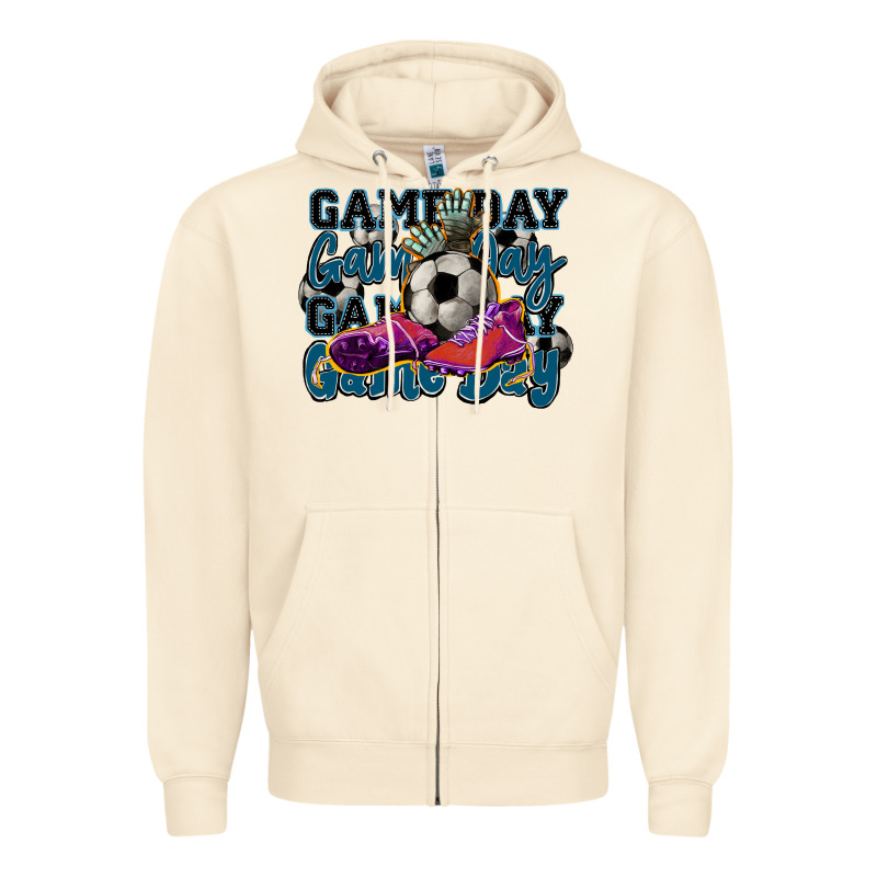Game Day Soccer Zipper Hoodie by HowdyJamesFarm | Teevron