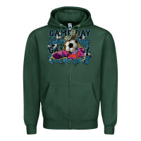 Sports Green Game day soccer Zipper Hoodie - HowdyJamesFarm