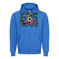 True Royal Game day soccer Zipper Hoodie - HowdyJamesFarm