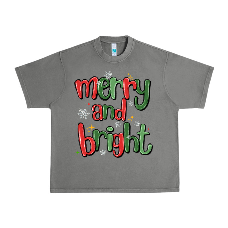 Merry And Bright Urban Heavy Tee by MaliasSmallBusiness | Teevron