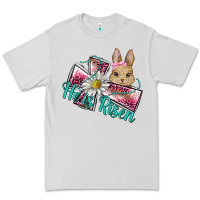 Dove Grey he is risen cross rabbit Premium Tee - BarkalooDesign