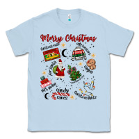 Dusty Blue Merry Christmas Classic Tee - MaliasSmallBusiness