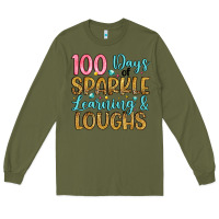 Army Green 100 days of sparkle learning and loughs Long Sleeve Tee - Artiststas