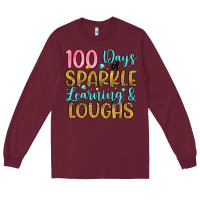 Burgundy 100 days of sparkle learning and loughs Long Sleeve Tee - Artiststas