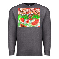 Charcoal Heather Watermelon and coconut summer 20oz skinny tumbler Premium Sweatshirt - FaDigitalArtStudio