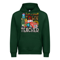 Forest Green Just a Small Town Teacher Urban Hoodie - CowhideDigitalArt