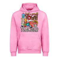 Fuchsia Pink Just a Small Town Teacher Urban Hoodie - CowhideDigitalArt