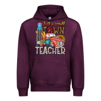 Mauve Wine Just a Small Town Teacher Urban Hoodie - CowhideDigitalArt