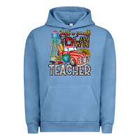 Pigment Pebble Blue Just a Small Town Teacher Urban Hoodie - CowhideDigitalArt