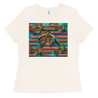 Bone bucking bronco serape turquoise Ladies Tee - Artiststas