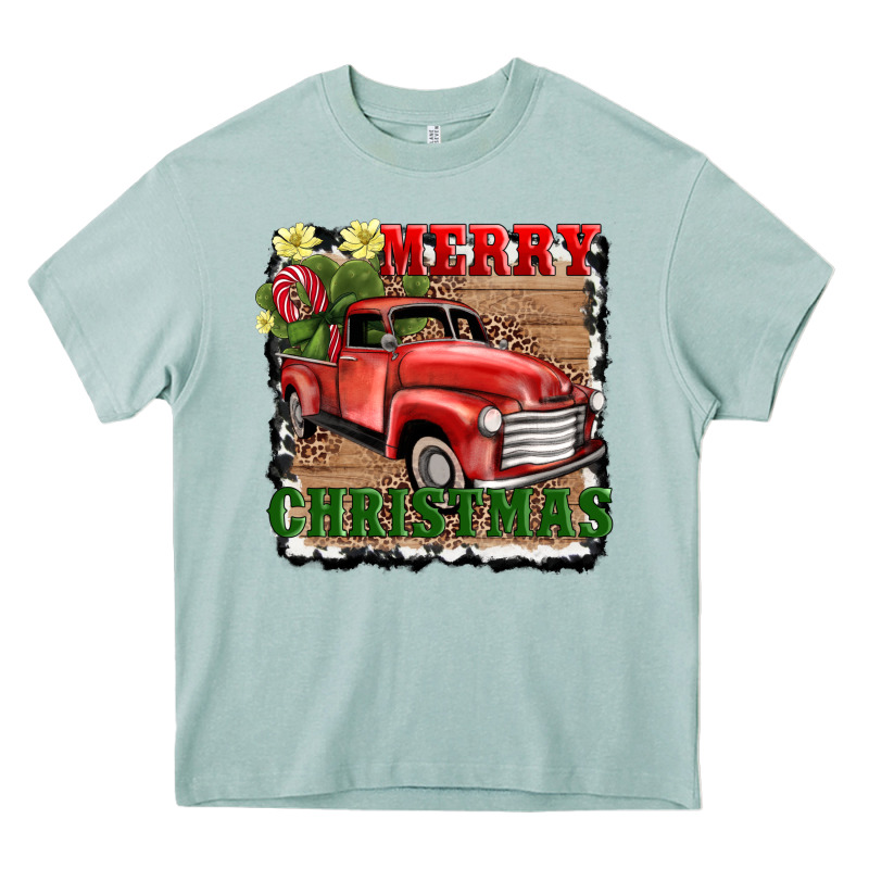 Merry Christmas With Truck Heavy Core Tee by AdoDesignShop | Teevron