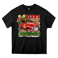 Black merry christmas with truck Heavy Core Tee - AdoDesignShop