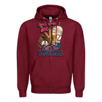 Burgundy Grab your joe lets go baseball Zipper Hoodie - HowdyJamesFarm