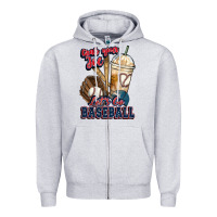 Heather Grey Grab your joe lets go baseball Zipper Hoodie - HowdyJamesFarm