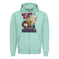 Seafoam Grab your joe lets go baseball Zipper Hoodie - HowdyJamesFarm