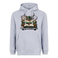 Heather Grey cowhide and hunter truck olivia Heavyweight Hoodie - OliviaCreatesArt