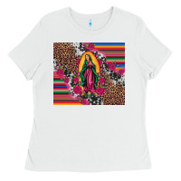 White our lady of guadalupe serape background tumbler Ladies Tee - Artiststas