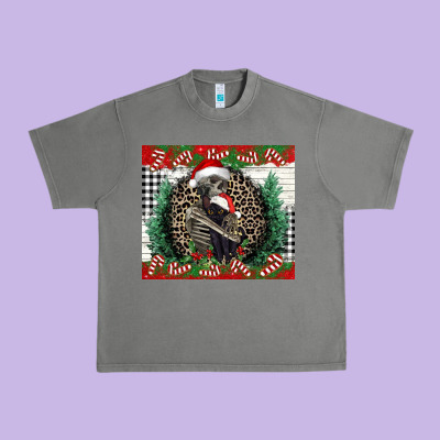 Merry Christmas Skeleton Urban Heavy Tee Designed By Nancycooperartshop