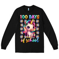 Black 100 days of school unicorn Long Sleeve Tee - Artiststas
