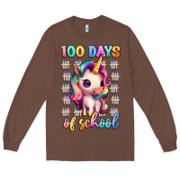 Chestnut 100 days of school unicorn Long Sleeve Tee - Artiststas