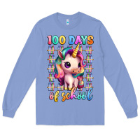 Colony Blue 100 days of school unicorn Long Sleeve Tee - Artiststas