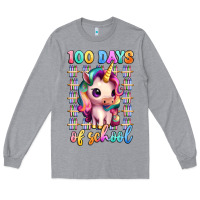 Heather Grey 100 days of school unicorn Long Sleeve Tee - Artiststas