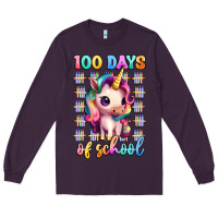 Plum 100 days of school unicorn Long Sleeve Tee - Artiststas