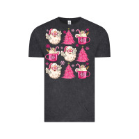 Vintage Black retro doodle pink christmas Vintage Tee - MaliasSmallBusiness