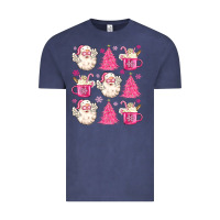 Vintage Denim retro doodle pink christmas Vintage Tee - MaliasSmallBusiness