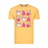 Vintage Mustard retro doodle pink christmas Vintage Tee - MaliasSmallBusiness
