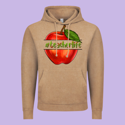Teacher Life With Apple Vintage Hoodie Designed By Nancycooperartshop